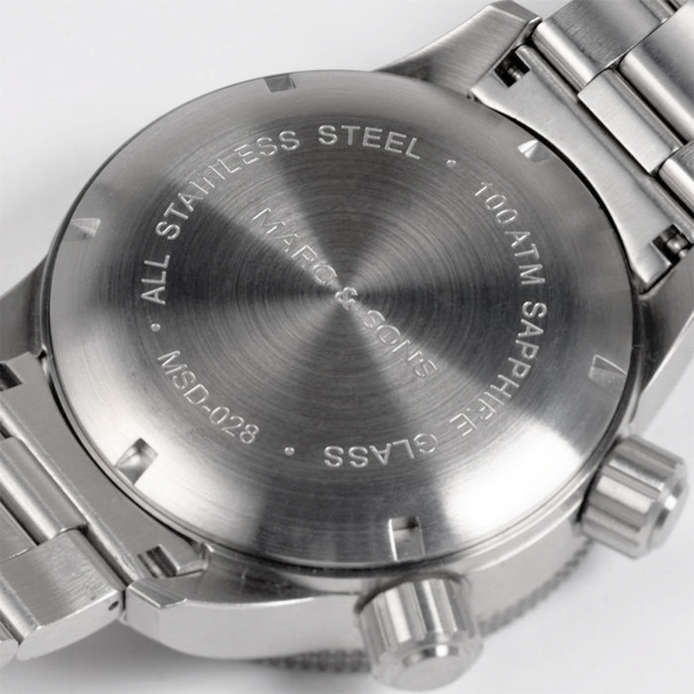 Marc & Sons Professional Vintage Automatic Diver Men's Watch 46mm Black Bezel/Black Dial MSD-028-4S